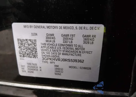 2024 Honda Prologue Ex z USA, uszkodzony, nr VIN 3GPKHVRJ0RS539362